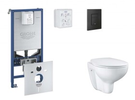 GROHE - Rapid SLX Set předstěnové instalace, klozetu, sedátka SoftClose a tlačítka Even, phantom black SANI11BB5101