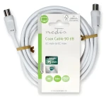 Nedis Koaxiální kabel IEC(M)-IEC(M) bílý / Kabel / 75 Ohm / Dvojité stínění / 90 dB / 3 m (CSGL40200WT30)