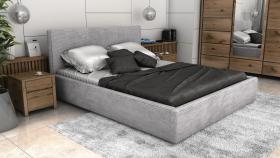 FRONTI Postel LINCOLN 140x200 šedá s úložným prostorem