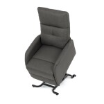 Křeslo polohovací, eletrické, šedá látka.