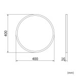 Erga Round, kulaté zrcadlo 40cm, zlatý rám, ERG-V01-ROUND-4040-GD