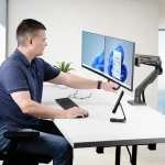 StarTech stolní držák pro 2 monitory černá / Držák pro monitory / VESA / 17-27" / nosnost 30 kg / náklon -15° až 65° (H2M1AS2-MONITOR-ARM)