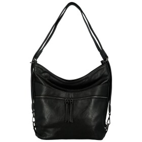 Trendy dámský koženkový kabelko-batoh Kavya, černý