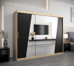 Šatní skříň Abi R0 Barva korpusu: Bílá, Rozměry: 120 cm, Dveře: Černá