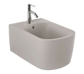KLUDI - Resa S Závěsný bidet, otvor pro baterii, matná písečně šedá 27BIW01O2