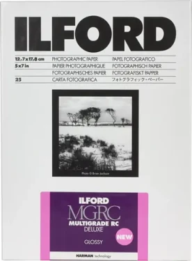 Ilford MG RC DL 1M / 25 listů / 12.7 x 17.8 cm / černobílý fotografický papír / lesklý (HAR1179837)