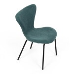 Židle jídelní, modrá látka, nohy černý kov