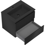 MEXEN/S - Orio koupelnová skříňka 60 cm s umyvadlem Otis, 2 zásuvky, černá mat 91A10-06047-2-BFF71-W18M71