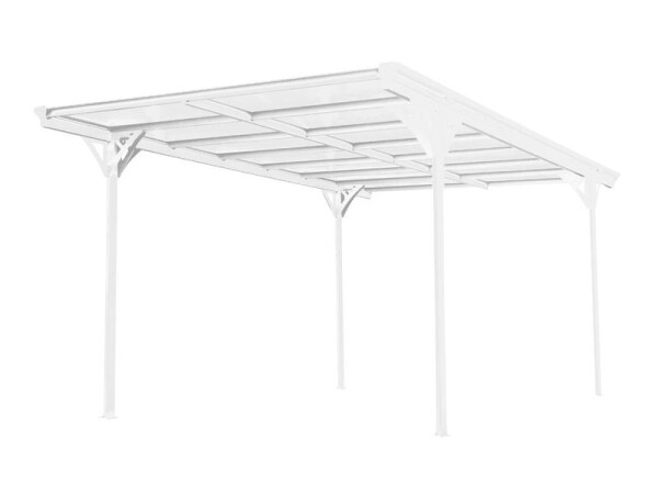Hliníkový přístřešek (carport) – Helsinki (d. 503 × š. 305 × v. 232 cm), bílá 3,05, 5,03, Hliník
