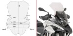 D8703St plexi čiré Benelli Trk 502 (17-25)/ Trk 502 X (18-25), vxš520x380 mm