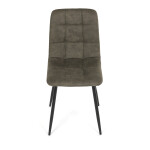 Židle jídelní, zelená látka cowboy, nohy černý kov