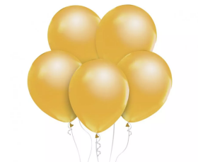 R-Kontakt.cz Balónek zlatý metalický 10ks, 30cm latex