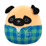 Plyšový mazlíček Squishmallows Mops ve flanelové košili - Prince, 30 cm
