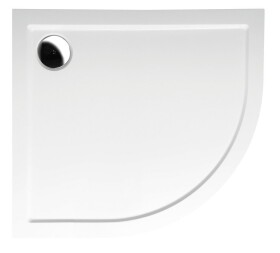 POLYSAN - RENA L sprchová vanička z litého mramoru, čtvrtkruh 90x80cm, R550, levá, bílá 72890