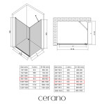 CERANO - Sprchový kout Antelo L/P - 6 mm - chrom, transparentní sklo - 90x70x190 - otočný CER-8050BD7509
