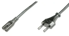 Digitus napájecí kabel Euro - IEC C7 1,8m černá / Napájecí kabel / H03VVH2-F / 0,75 mm2 (AK-440104-018-S)