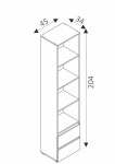 Policový regál Cosmo C1 Barva korpusu: Bílá, Rozměry: 45 cm