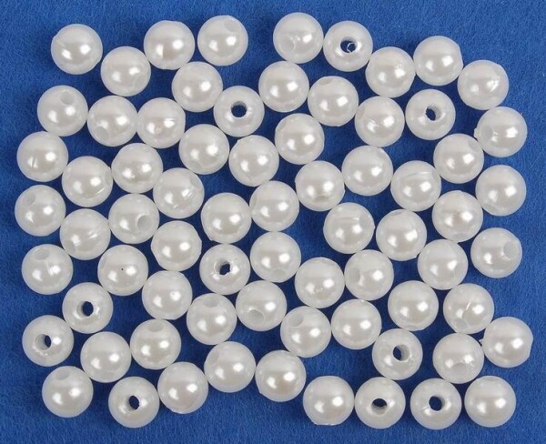 Korálky 8mm, 40g - bílé