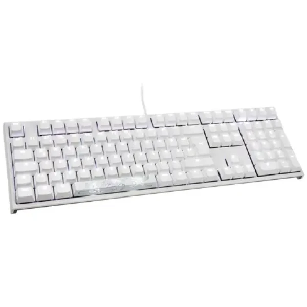 Ducky ONE 2 White Edition PBT MX-Red bílá / Herní klávesnice / podsvícená / mechanická / drátová (USB) / DE (DKON1808S-RDEPDWZW1)
