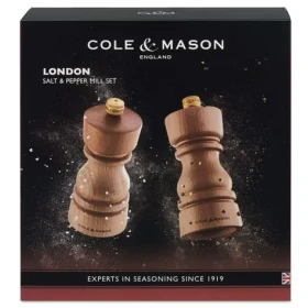 ColeMason London Natural Beech / Sada mlýnků na sůl a pepř / bukové dřevo / 13 cm (H233005)