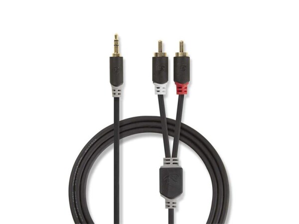 Kabel Jack 3,5mm stereo/2x Cinch 10m NEDIS CABW22200AT100 - mírně roztržený a pomačkaný obal