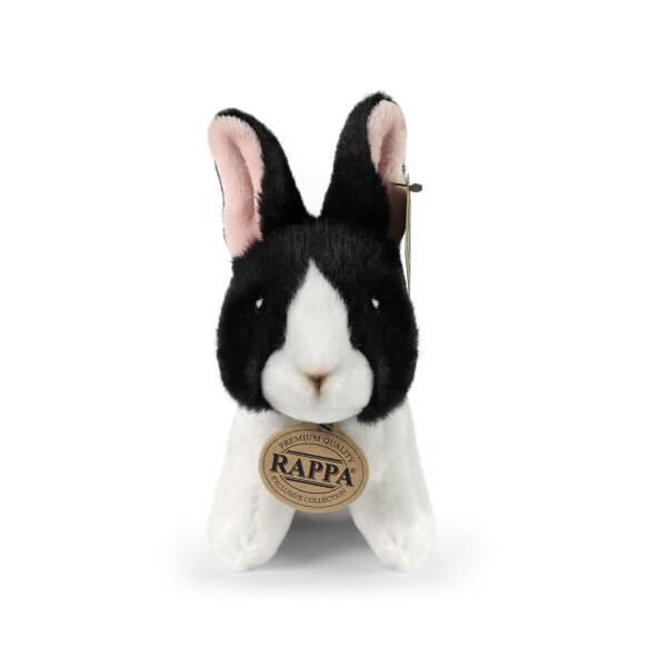 Plyšový králík bílo-černý sedící 16 cm, ECO-FRIENDLY