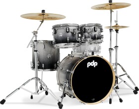 PDP Concept Maple 4 Piece Studio Set Silver to Black Fade Laquer