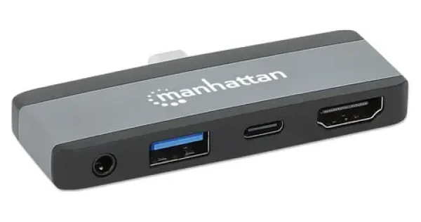 Manhattan šedá / Dokovací stanice / USB-C / HDMI 4K / USB-A 3.2 Gen2 / PD 100W (190404)