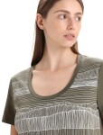 ICEBREAKER Wmns Tech Lite II SS Scoop Tee Reflection Lines, Loden velikost: S