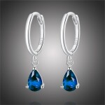 Stříbrné náušnice Swarovski Elements Dióna, stříbro 925/1000, Modrá