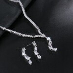 Luxusní souprava šperků Swarovski Elements Nathaly, Stříbrná 43 cm + 5 cm (prodloužení)