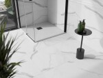 MEXEN/S - Stone+ čtvercová sprchová vanička 100 x 100, bílá, mřížka černá 44101010-B