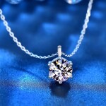 Royal Fashion stříbrný náhrdelník HA-XMZ004-SILVER-MOISSANITE