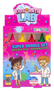 Pastelky do vany KOOLKIDZ v dárkové krabičce Jablko 4 barvy 5g