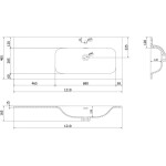 MEXEN - Vela umyvadlo zapuštěné do desky pravá 121 x 46,5, černá mat 25231271P