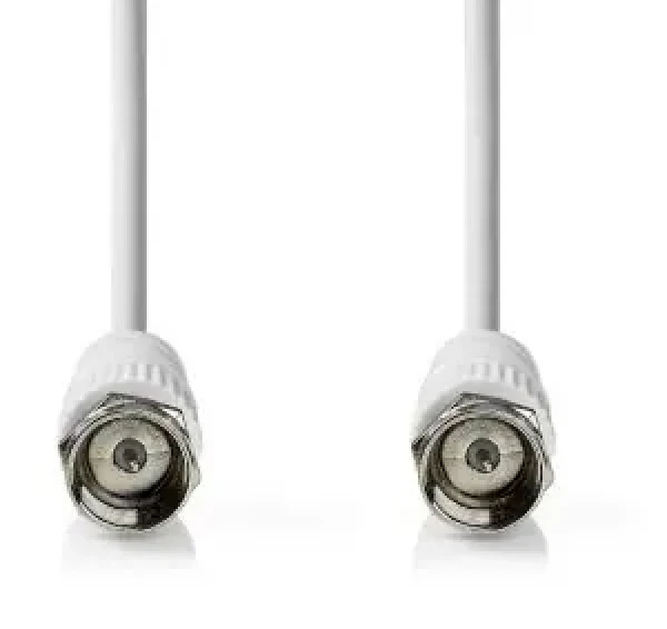 Nedis satelitní anténní kabel F(M)-F(M) bílá / Kabel / 75 Ohm / 50 dB / dvojité stínění / 5 m (CSGL41000WT50)