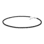Stříbrný náhrdelník Osyth - spinel, stříbro 925/1000, Černá 44 cm + 3 cm (prodloužení)