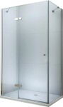 MEXEN/S - Roma sprchvý kout 80x90, kyvný, čiré sklo, chrom + vanička 854-080-090-01-00-4010