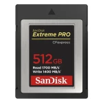 SanDisk Extreme Pro CF express 512GB / čtení: až 1700 MBs / zápis: až 1400 MBs (SDCFE-512G-GN4NN)