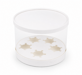 Cake star Plastový kulatý box na cupcakes nebo dort bílý 1 patro (na 5ks)