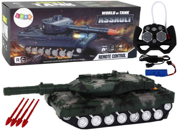 Mamido Tank na dálkové ovládání R/C Remote control zelený