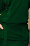 Dámské šaty lahvově zelené barvě krátkými rukávy model 7606649