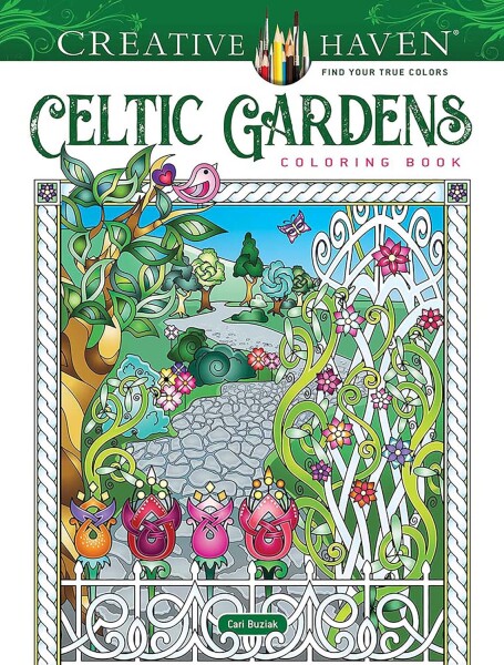 Creative Haven Celtic Gardens, antistresové omalovánky, Cari Buziak