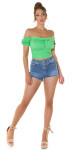 Sexy top Koucla Off-Shoulder crop top green Einheitsgroesse