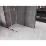 MEXEN/S - Velar L sprchový kout, posuvné dveře 120 x 120, transparent, růžové zlato 871-120-120-03-60