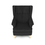 Křeslo ušák, černá látka, AK-388 BK2