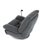 Polohovací křeslo, elektrické zabudované ovládání, šedá, látka, TV-7081 GREY2