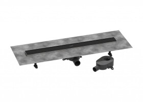 HANSGROHE - RainDrain Go Sprchový žlab 80 cm s oboustranným roštem, pro vložení dlažby, matná černá 56273670