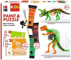 Marabu KiDS Little Artist Paint&amp;Puzzle - Dino