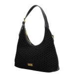 Stylová dámská háčkovaná kabelka Coveri Luna, černá